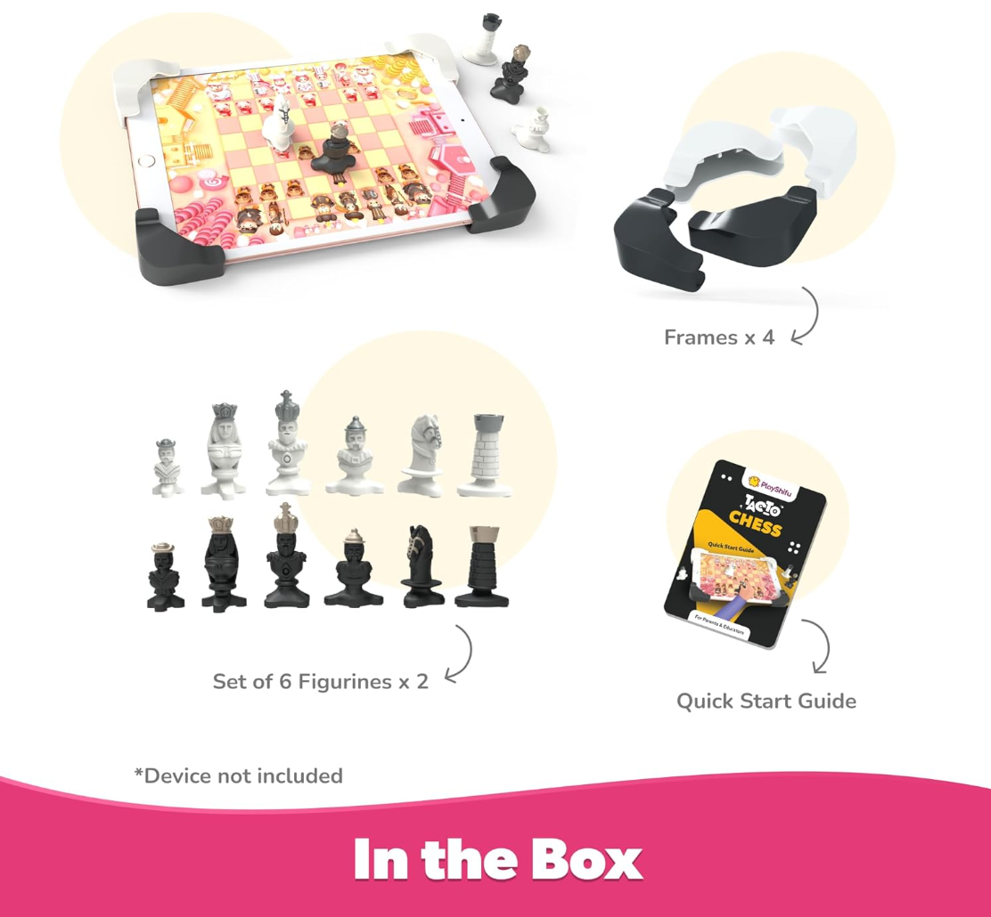 Shifu Play Tacto Chess (Kit + App with 4 Modes) | Interactive Chess Board Game - Fun Chess Set for Kids, Beginners, for Kids, Age 6 & Up | Chess Learning Games (Tablet Not Included)