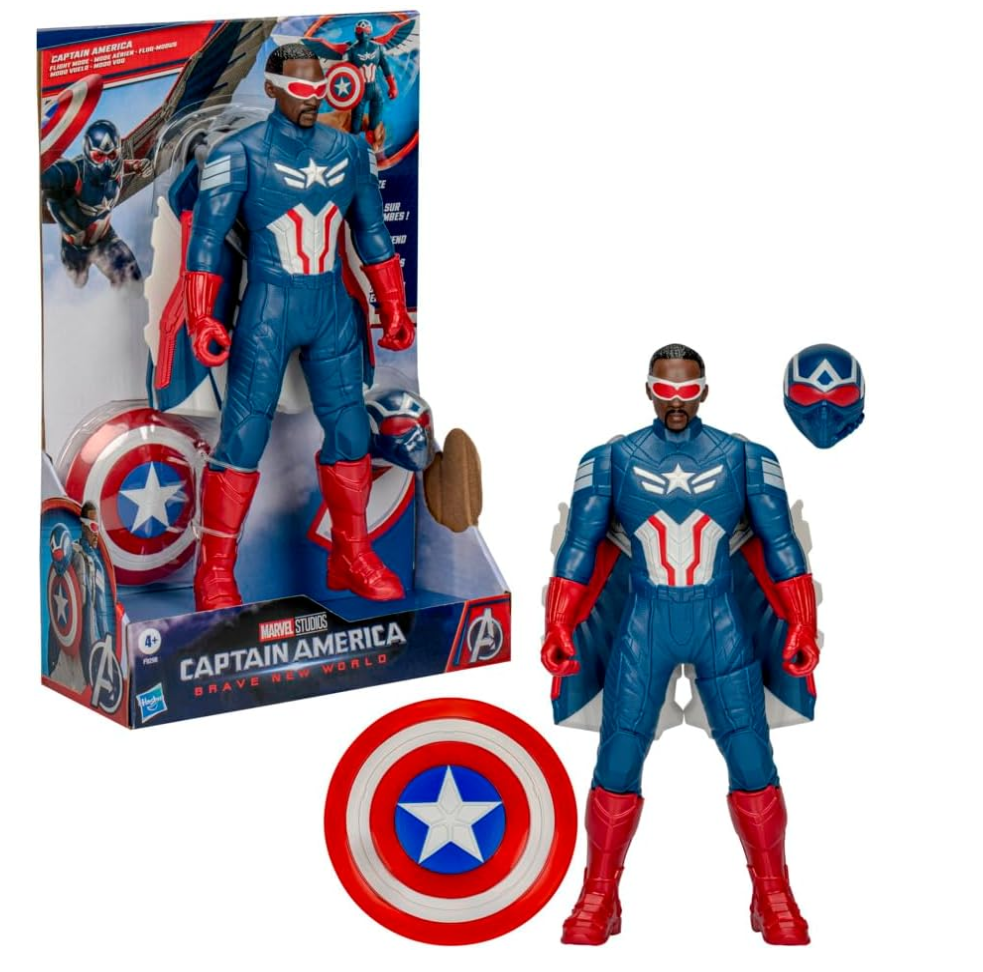 Marvel Avengers Captain America: Brave New World Flight Mode Action Figure with Accessories, 9-Inch-Scale (22 cm) Super Hero Toys for Kids Ages 4+