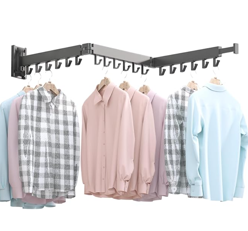 BOQORAD Wall Mounted Clothes Hanger Rack
