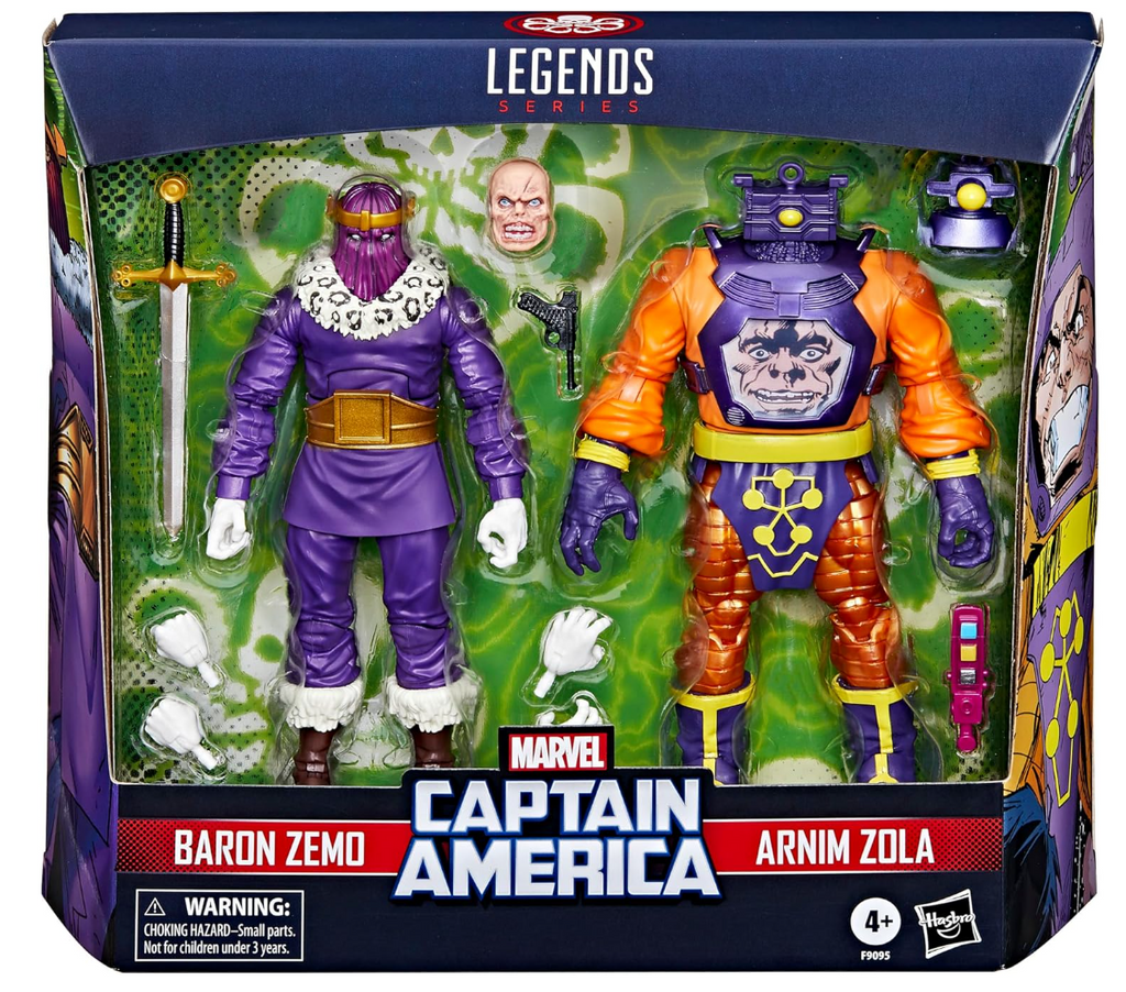 Marvel Legends Series Baron Zemo and Arnim Zola, Captain America Villains Comics Collectible 6-Inch Action Figures