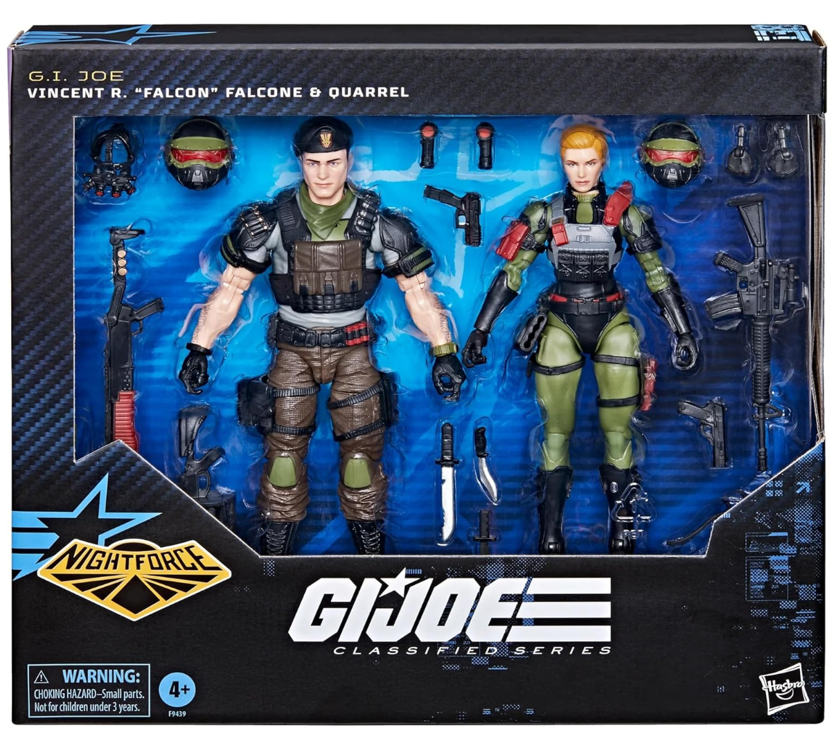 G.I. Joe Classified Series #138, Night Force Vincent R. Falcon Falcone & Quarrel, 6 Inch Action Figures