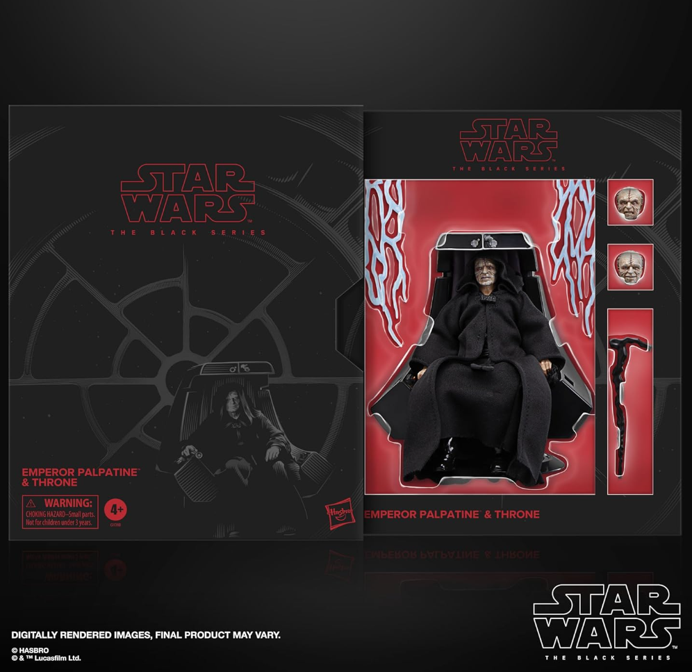 Star Wars The Black Series, Emperor Palpatine and Throne, Return of The Jedi, 6-Inch Collectible Figure