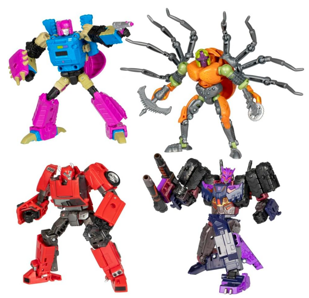Transformers Legacy United 4-Figure Versus Multipack: Prime Cliffjumper, Beast Wars Tarantulas, G1 Squeezeplay, Cyberverse Tarn, 8+