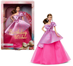Barbie Signature Birthday Wishes Doll, Collectible Fashion Doll in Satiny, Pink Dress with Wavy Brown Hair