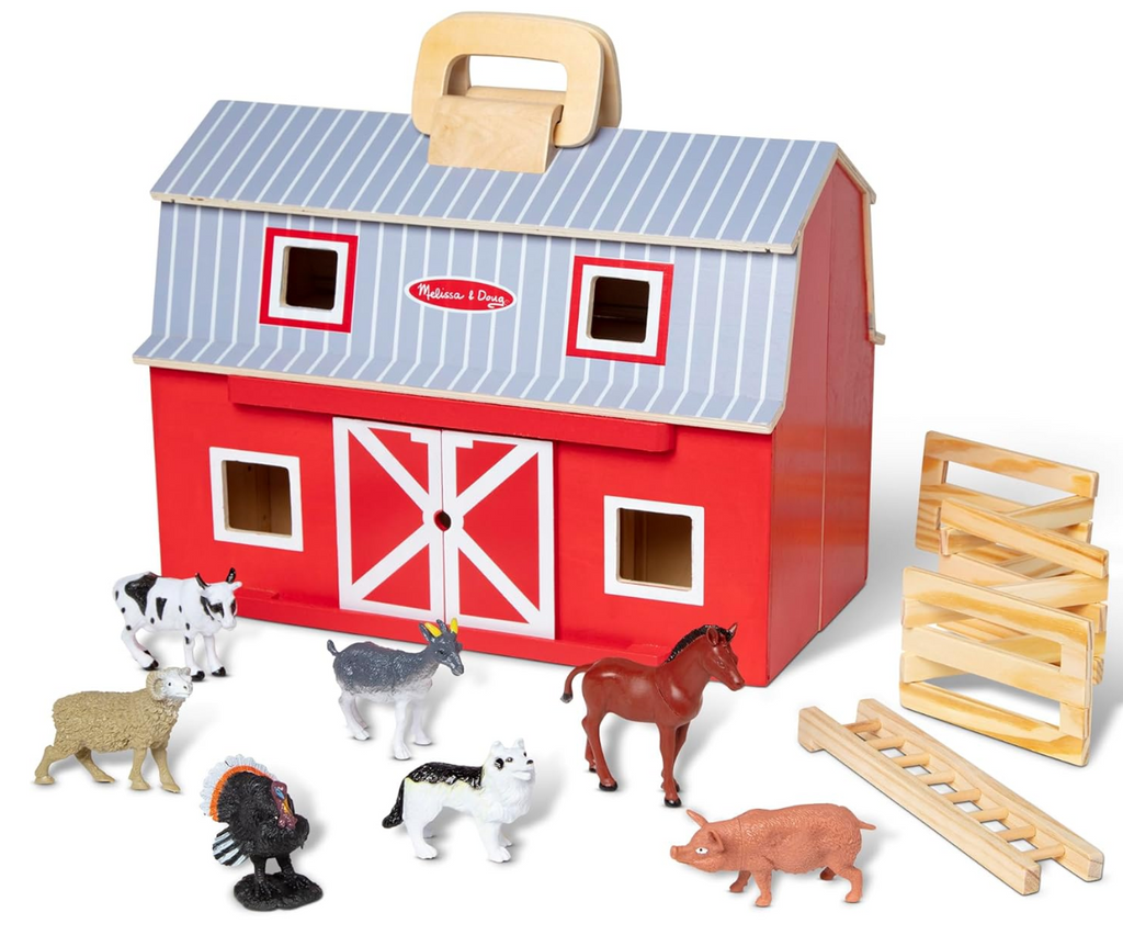 Melissa & Doug Wooden Fold & Go Barn