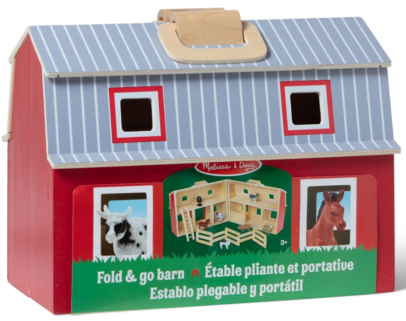 Melissa & Doug Wooden Fold & Go Barn Main image