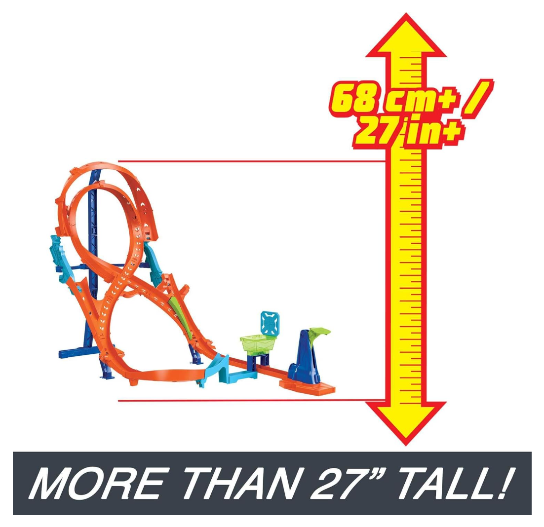 Hot Wheels Track Set with 1 Hot Wheels Car, Tall Figure-8 Track for Race & Stunting, Connects to Other Hot Wheels Tracks, Folds for Convenient Storage Secondary image