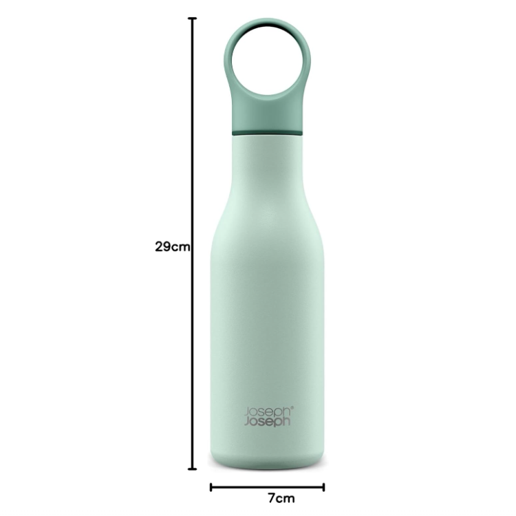 Joseph Joseph 81118 Loop Stainless Steel Vacuum Insulated Water Bottle 500ml Green