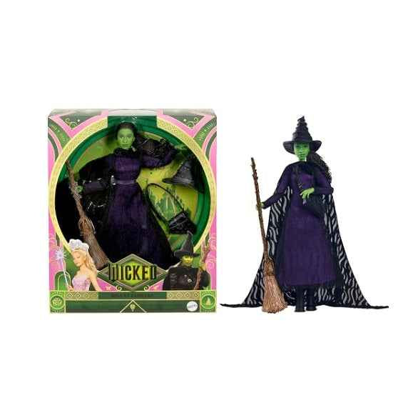 Mattel Wicked Elphaba HXY38 Deluxe Fashion Doll and Accessories Movie Inspired Look with Braided Hair Various Poses Possible Main image