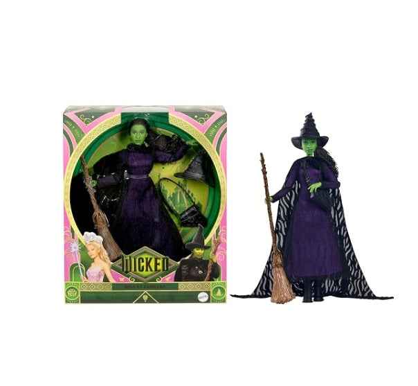 Mattel Wicked Elphaba HXY38 Deluxe Fashion Doll and Accessories Movie Inspired Look with Braided Hair Various Poses Possible Main image