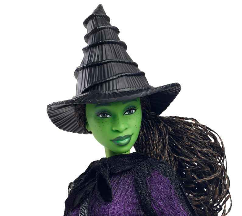 Mattel Wicked Elphaba HXY38 Deluxe Fashion Doll and Accessories Movie Inspired Look with Braided Hair Various Poses Possible