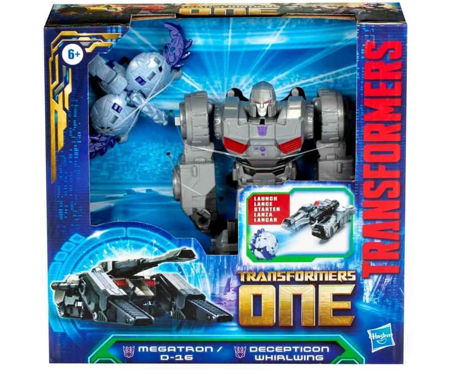 Transformers One Race and Blast Converting Action Figure 2 Pack 5.5-Inch Megatron (D-16) Figure, Decepticon Whirlwing Figure, Interactive Toys for Boys and Girls Ages 6 and Up