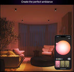 Philips Hue Essential Smart LED GU10 Spotlight, White and Color Ambiance, 4.4 W, 2200K-6500K, 345 Lumens, Dimmable, Works with Alexa, Google Assistant, and Apple Home, 2 Pack