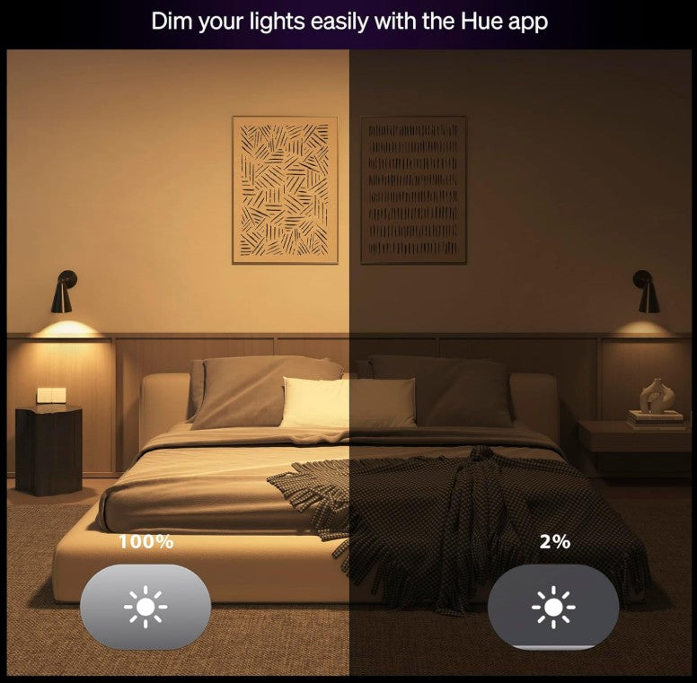 Philips Hue Essential Smart LED GU10 Spotlight, White and Color Ambiance, 4.4 W, 2200K-6500K, 345 Lumens, Dimmable, Works with Alexa, Google Assistant, and Apple Home, 2 Pack