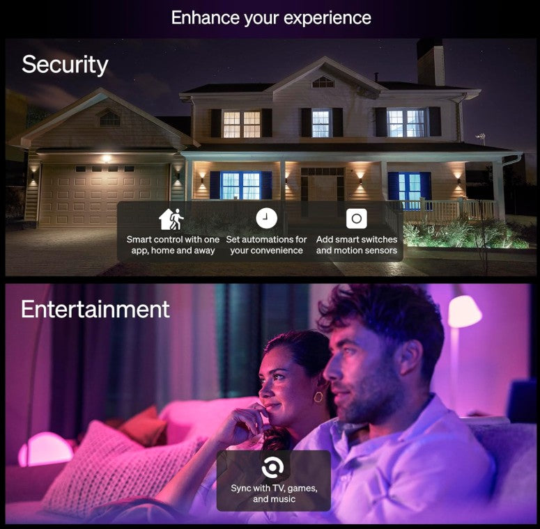 Philips Hue Essential Smart LED GU10 Spotlight, White and Color Ambiance, 4.4 W, 2200K-6500K, 345 Lumens, Dimmable, Works with Alexa, Google Assistant, and Apple Home, 2 Pack