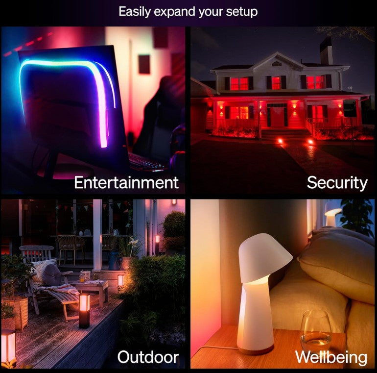 Philips Hue Essential Smart LED GU10 Spotlight, White and Color Ambiance, 4.4 W, 2200K-6500K, 345 Lumens, Dimmable, Works with Alexa, Google Assistant, and Apple Home, 2 Pack