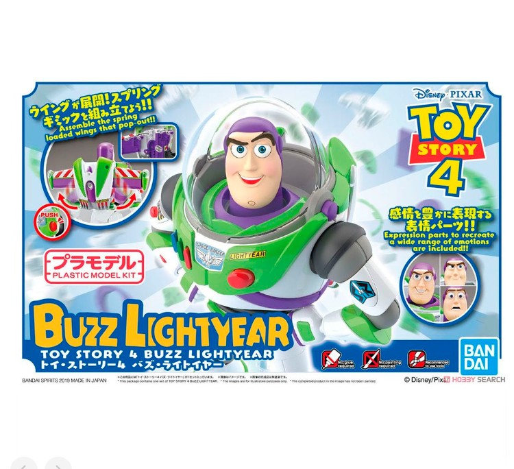 Bandai Disney Pixar Toy Story 4 Buzz Lightyear Action Figures Pop-Up Wings & Expression Parts Plastic Model Kit Original Box