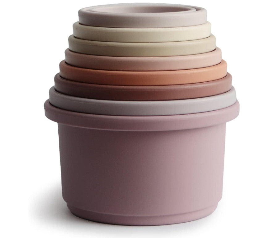 Mushie Stacking Cups Toy | Made In Denmark (Petal)