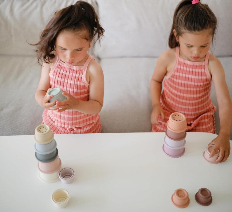 Mushie Stacking Cups Toy | Made In Denmark (Petal)