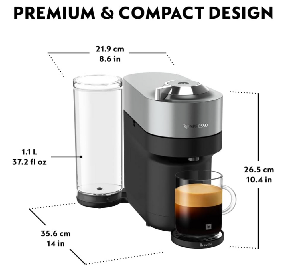 Nespresso Vertuo Pop+ Coffee Machine, Titan