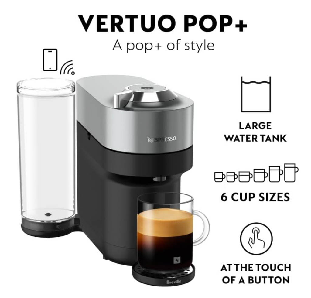 Nespresso Vertuo Pop+ Coffee Machine, Titan