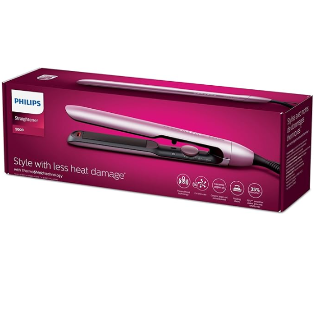 Philips BHS53000 Straightener 5000 Series Light Pink Metallic