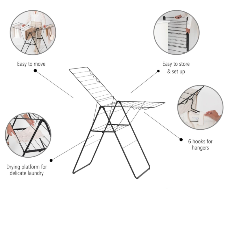 Brabantia 403408 HangOn Drying Rack 20m Matt Black Secondary image