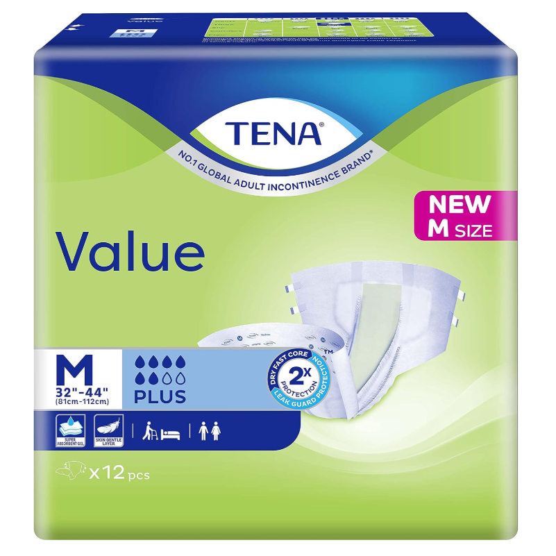 TENA Value Plus M 81 To 112cm 12ct Pack Of 6 Main image