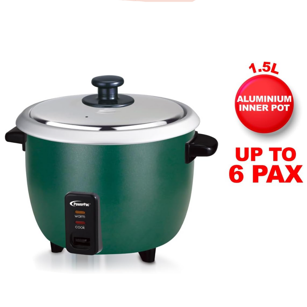 PowerPac PPRC6 1.5L Rice Cooker With Aluminium Inner Pot