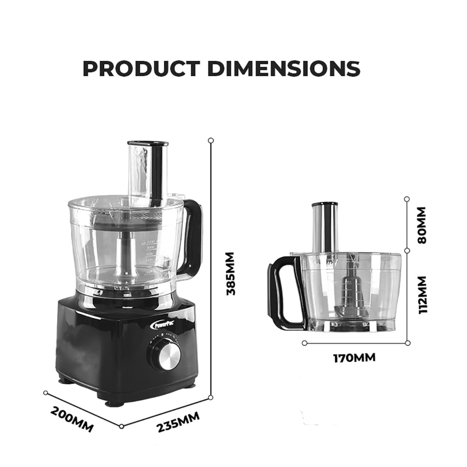 PowerPac Food Processor Chopper Slicer And Shredder