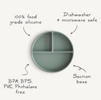 Mushie Silicone Suction Plate | Bpa-Free Non-Slip Design (Stone)