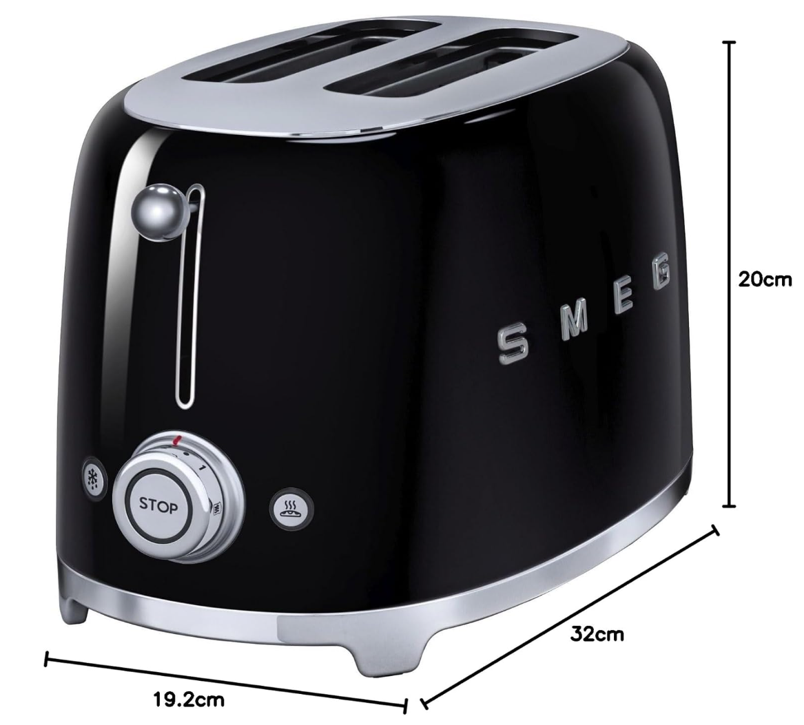 Smeg TSF01BLUK 2-Slice Toaster, Black Secondary image