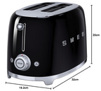 Smeg TSF01BLUK 2-Slice Toaster, Black
