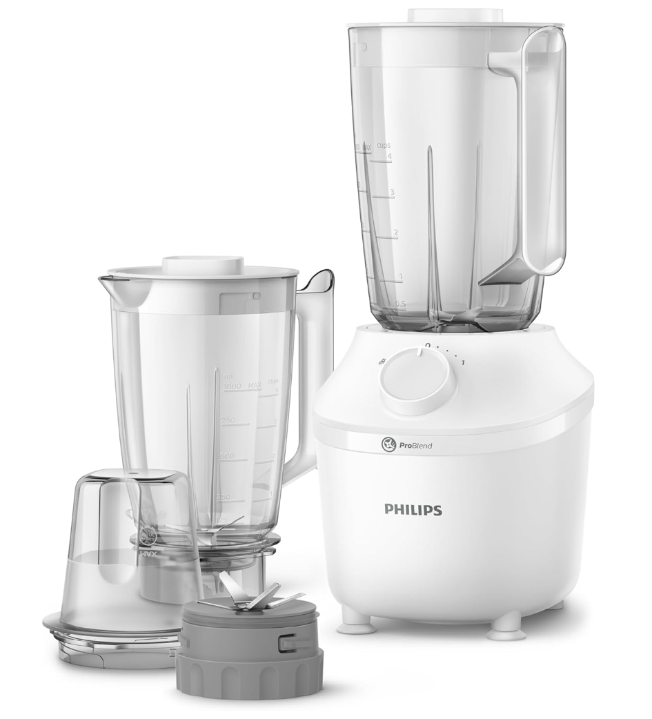 Philips 3000 Series Blender HR2041/50 – ProBlend System, Ice Crushing in 45s, 1.9L Capacity, 450W, Pulse Setting, Plastic Jar