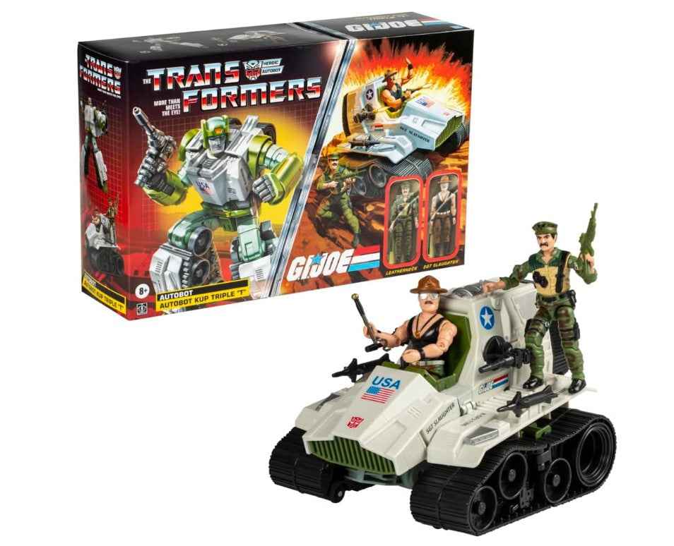 Transformers Collaborative G.I. Joe x Autobot Kup Triple T 9-Inch Action Figure, O-Ring 3.75-inch SGT Slaughter & Leatherneck Action Figures 8+