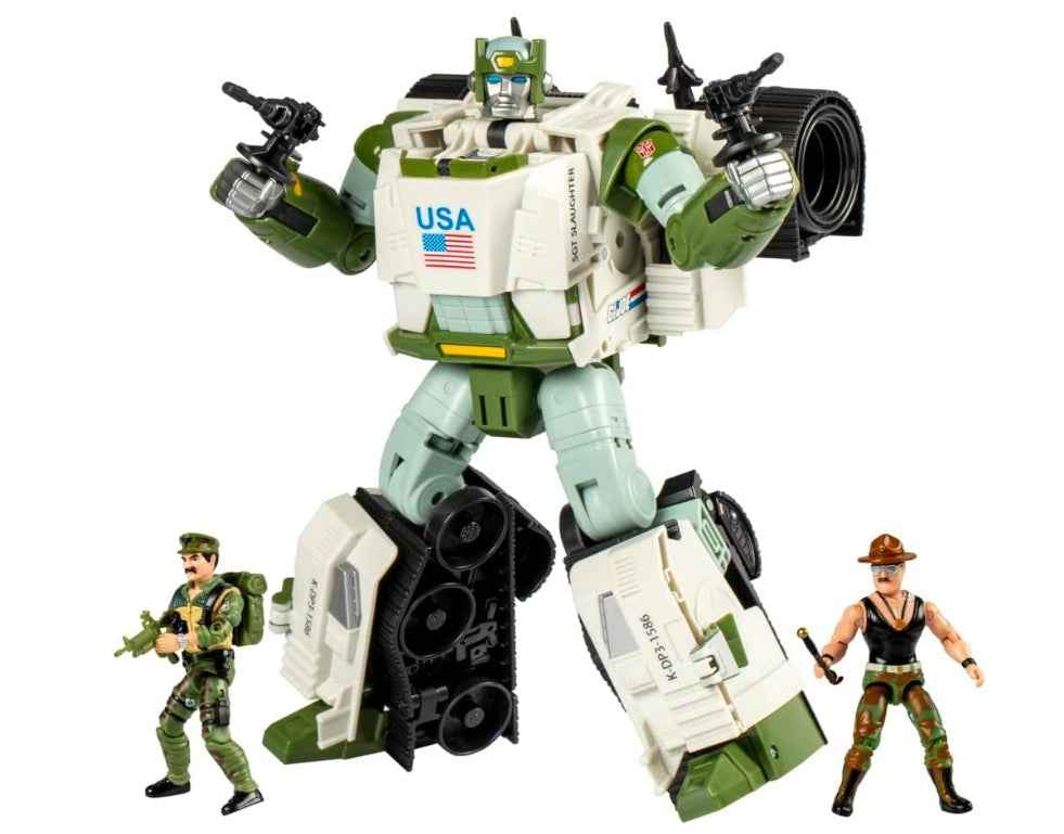 Transformers Collaborative G.I. Joe x Autobot Kup Triple T 9-Inch Action Figure, O-Ring 3.75-inch SGT Slaughter & Leatherneck Action Figures 8+