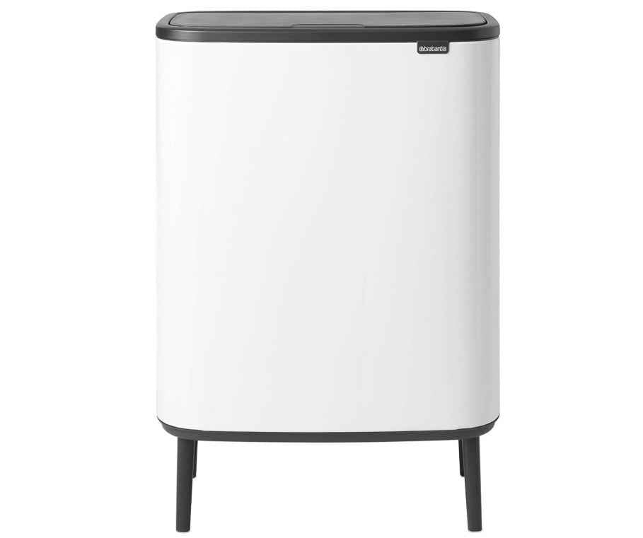 Brabantia Bo Touch Bin Hi - 60L Inner Bucket (White) Large Waste Kitchen Bin - Soft-touch
