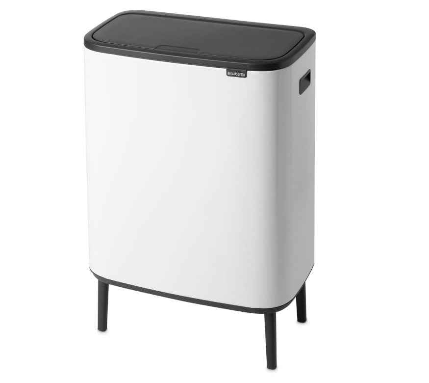 Brabantia Bo Touch Bin Hi - 60L Inner Bucket (White) Large Waste Kitchen Bin - Soft-touch