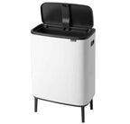Brabantia Bo Touch Bin Hi - 60L Inner Bucket (White) Large Waste Kitchen Bin - Soft-touch