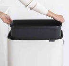Brabantia Bo Touch Bin Hi - 60L Inner Bucket (White) Large Waste Kitchen Bin - Soft-touch