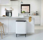 Brabantia Bo Touch Bin Hi - 60L Inner Bucket (White) Large Waste Kitchen Bin - Soft-touch