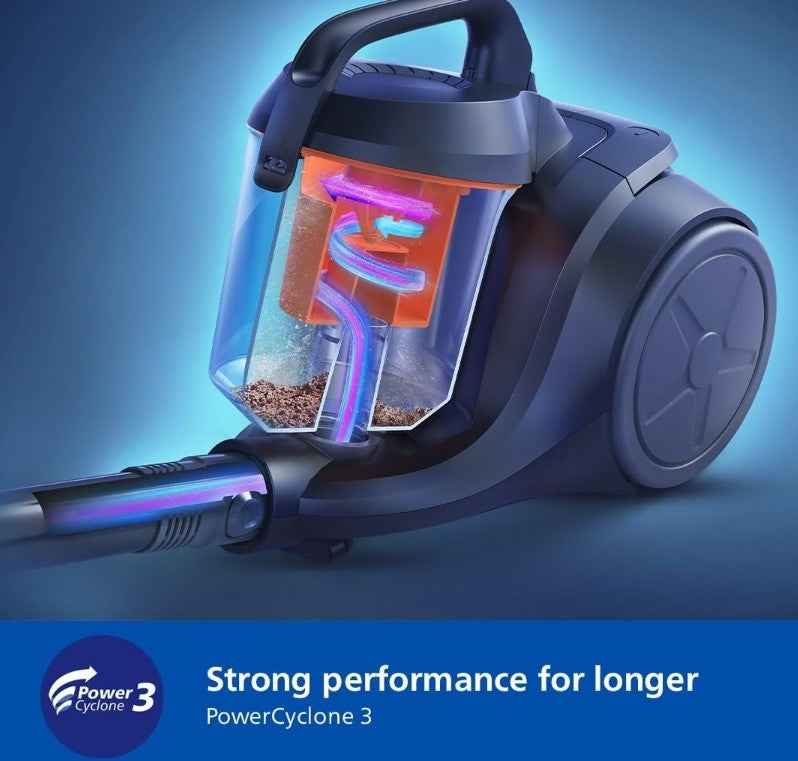 Philips 1000 Series XB1042/10 - Bagless Vacuum Cleaner, 1200W, PowerCyclone 3, 1.3L Dustbin Capacity, Black