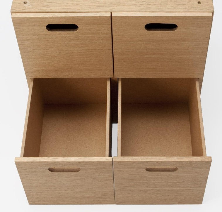 MUJI 12381167 Stacking Chest, Width 14.6 x Depth 11.0 x Height 14.6 inches (37 x 28 x 37 cm), 4 Drawers, Oak Veneer