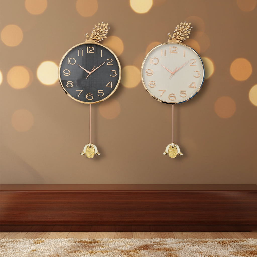 35 × 70cm Peacock Gem Wall Clock - 5919H-1