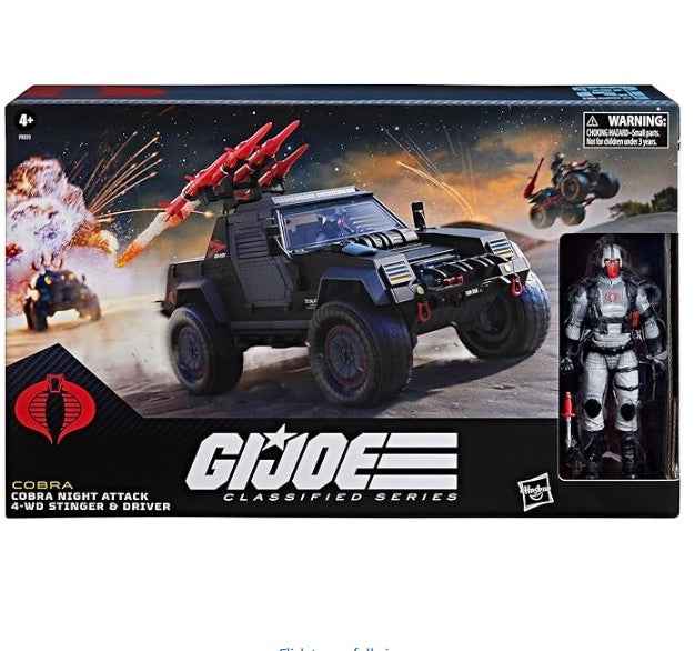 G.I. Joe Classified Series 120, Cobra Night Attack 4-WD Stinger & Driver, Collectible 6 Inch Action Figure & Vehicle with 8 Accessories Secondary image
