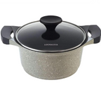 Lock & Lock CookPlus Marble Stone 20cm Casserole, Grey