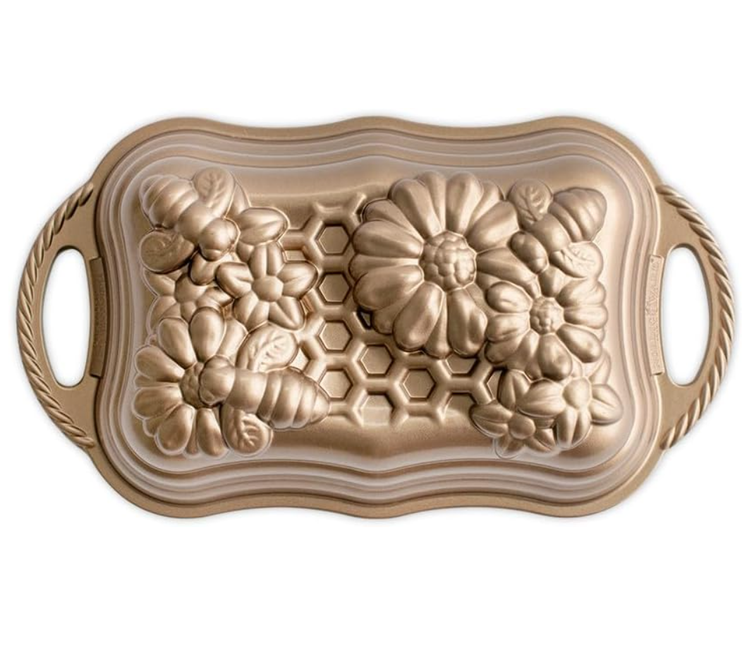 Nordic Ware 257NW-94877 Cast Aluminium Honeycomb Loaf Pan, Gold Secondary image