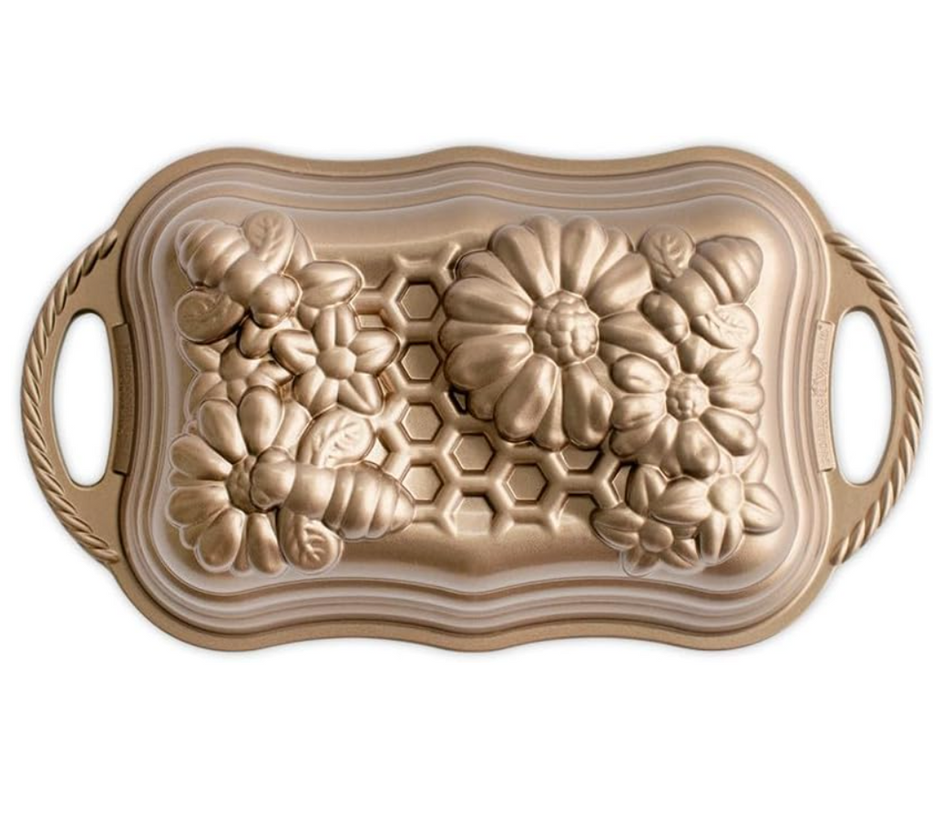 Nordic Ware 257NW-94877 Cast Aluminium Honeycomb Loaf Pan, Gold