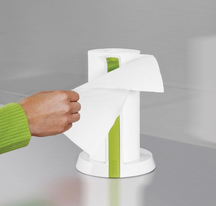 Joseph Joseph Easy-Tear Paper Towel Holder with Tearing Blade, White