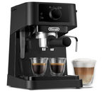 DeLonghi Stilosa Manual Pump Espresso Coffee Machine EC230.BK with 15 Bar Pump Pressure, Traditional Milk Frother, Stainless Steel Boiler, Black